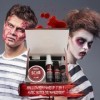 Festicy Halloween Set Maquillage à Effets Speciaux I Faux Sang, Cire pour Cicatrice, Spray Faux Sang, Wax pour Visage & Plus 