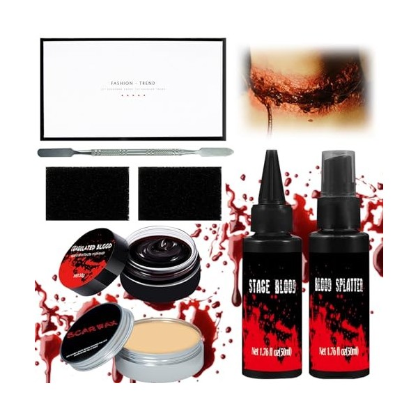 Miioto Kit de Maquillage Halloween, Maquillage Halloween Effets Spéciaux, Kit Maquillage Halloween, Maquillage Halloween pour