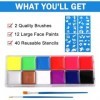 Peinture Visage Corps Kit,Maquillage Coloré Fluo Néon Kit,Peinture Fluorescente Pour Body Painting,12 Couleurs Palette de Tat...