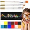 12 Couleurs Visage Corps Peinture Huile,Palette de Maquillage Enfants,Peinture Corporelle Non Toxique,Peinture pour le Visage