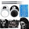 Shinybox Halloween Palette de Maquillage, Peinture Corporelle Noir et Blanc, Kit de Maquillage pour le Visage et le Corps, Pe