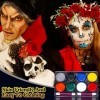 ZeYou Peinture Visage Corps Kit,Peinture Corporelle Enfant,Peinture Corporelle,Maquillage pour Halloween,Maquillage Halloween
