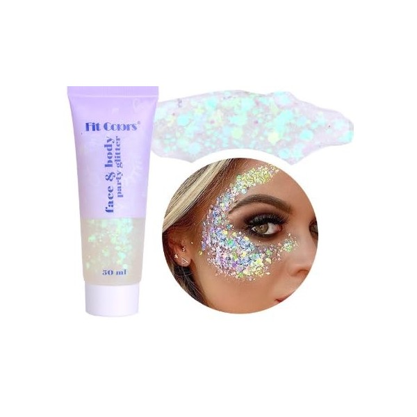 BoloShine Gel Paillettes Visage Festival, Paillette Corps Cheveux, Liquide Sequins Glitter pour Cosmétique Lèvres Ongles Fête