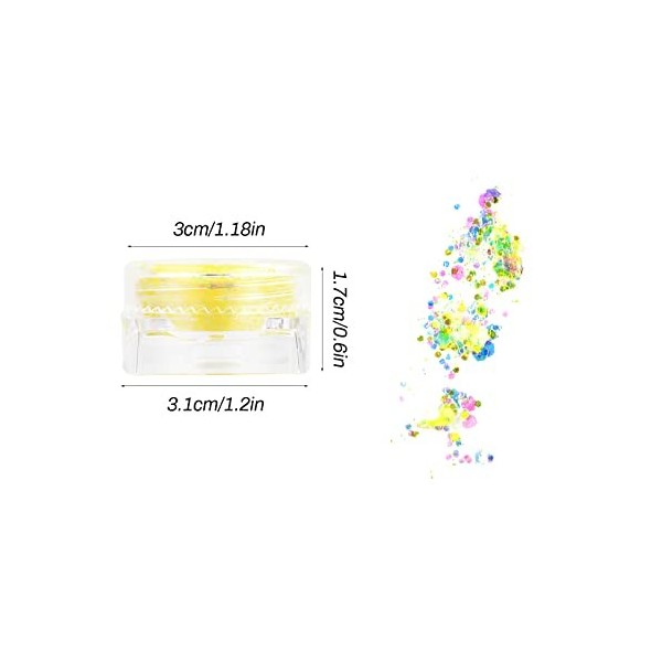 Zsanhua 12 couleurs de gel pailleté pour le corps, holographique grosse pailletée, paillettes fluorescentes pour le nail art,