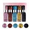 MKNZOME 5 Couleurs Paillettes de Corps, Gel Paillettes Visage, Glitter Body Gel, Paillette Cheveux, Maquillage Paillette, Chu