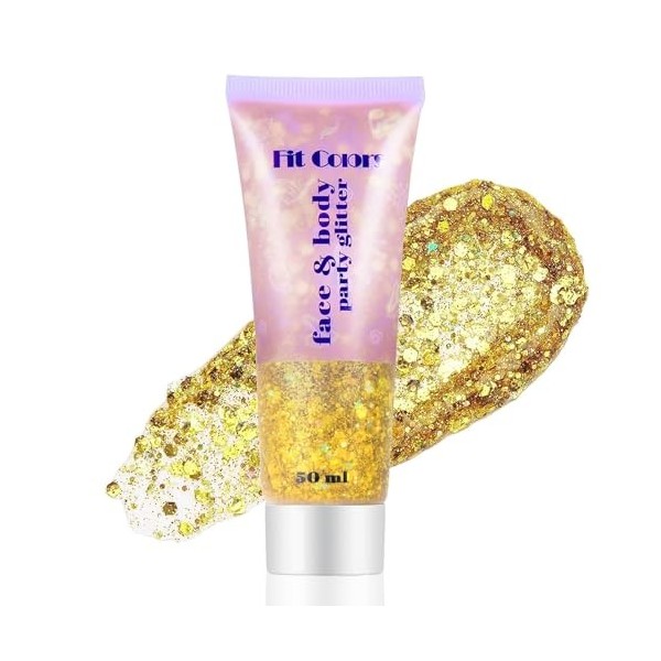 Ceboic Gel Paillettes Corps, Gel Paillettes Visage Body Glitter Gel, Paillette Cheveux Visage, Maquillage Sirène Paillettes L