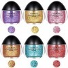 MKNZOME 6 Couleurs Paillettes de Corps, Gel Paillettes Visage, Glitter Body Gel, Paillette Cheveux, Maquillage Paillette, Pai