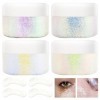 4 Couleurs Gel Paillettes Visage, Glitter Pour Le Maquillage Paillettes Corps Lumineuse Paillettes Visage Holographiques Fluo