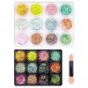 12 Pièces Gel Paillettes Visage Glitter Makeup Lumineux Visage Corps Gel UV Épais Paillette Visage Halloween Maquillage Carna