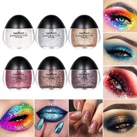MKNZOME Paillettes de Corps, 6 Couleurs Gel Paillettes Visage, Paillette Cheveux, Maquillage Paillette Paillettes Corps pour 