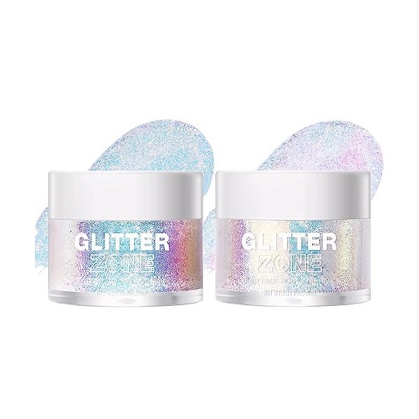 Mesen Gel Paillettes Visage, Gel Pailleté pour le Corps, Gel Pailleté Holographique pour le Corps, Sequins Body Glitter Cosmé