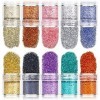 Lot de 10 boîtes de paillettes fines pour résine Slime et fournitures artisanales - Pour maquillage - Pour le corps, les ongl