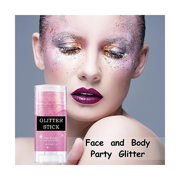 Holographique Paillettes, Gel à Paillettes Visage, Sequins Body Glitter,Les Cheveux Et Les Ongles pour Anniversaire de Mascar