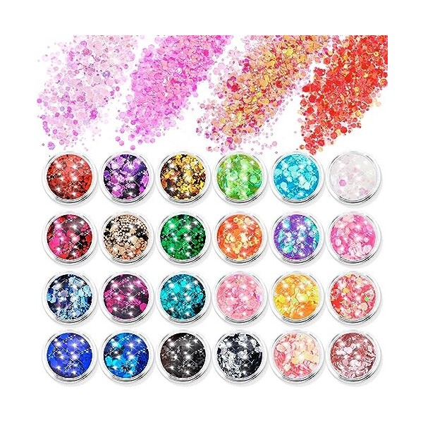 simarro 24 couleurs paillettes, visage de sorcière corps set paillettes ongles cheveux corps accessoires paillettes pour Hall