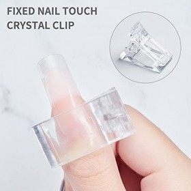 Lot de 15 Pinces à Ongles Transparentes, Pinces à Ongles Polygel Clip Ongle Gel Extension de Ongles à Montage Rapide pour Pol