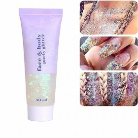 Gel Glitter Body,Chunky Glitter,Body Glitter,Paillettes de Sirène Chunky Glitter Gel Liquide,Festival Glitter Cosmétiques Vis