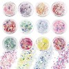 simarro Festival Paillettes Visage 12 Couleurs Body Glitter pour Nail Art et Corps Halloween Noël Visage Paillettes Féminines