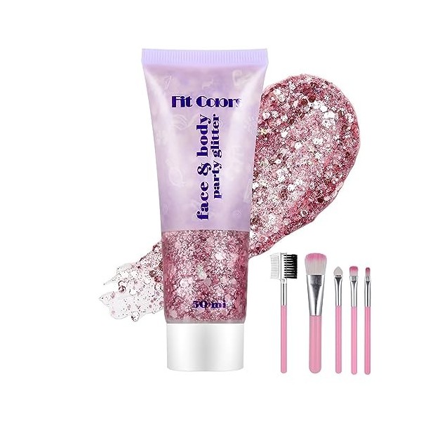 Gel pailleté Poudre de Paillette pour Corps Cheveux Visage Yeux Ongle Liquide scintillant épais de sirène pour le Maquillage 