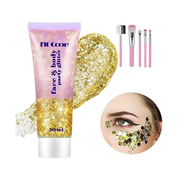 Gel pailleté Poudre de Paillette pour Corps Cheveux Visage Yeux Ongle Liquide scintillant épais de sirène pour le Maquillage 