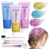 Paillette Glitter Gel, 3 Pièces Maquillage Paillette Paillettes Corps, Gel Chunky Paillettes, Paillette Cheveux Visage, Paill