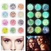 12 Couleurs Paillettes Visage Festival, Festival Accessoire Utiliser pour Visage Yeux, Lèvres, Ongles, Paillettes Visage pour