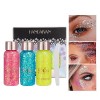 3 Pièces Paillettes pour le corps, Body Glitter Gel, Sparkling Chunky Glitter, Paillette Maquillage Gel, Chunky Paillettes Co