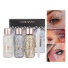 3 Pièces Paillettes pour le corps, Body Glitter Gel, Sparkling Chunky Glitter, Paillette Maquillage Gel, Chunky Paillettes Co