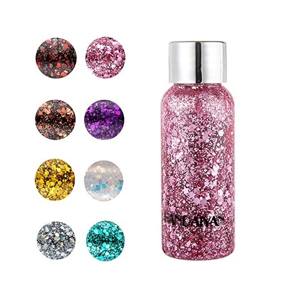 30g Body Glitter Gel Fard à Paupières Liquides Mermaid Sequins Chunky Sparkling Chunky Glitter Glitter Liquide pour Visage Ch