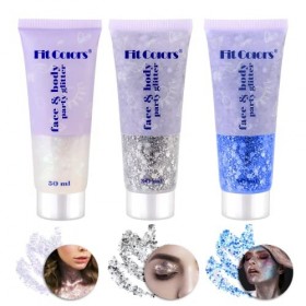 Glitter Visage Glitter Maquillage Body Glitter Gel Carnaval Glitter Gel pour visage pour visage cheveux lèvres ongles Make Up