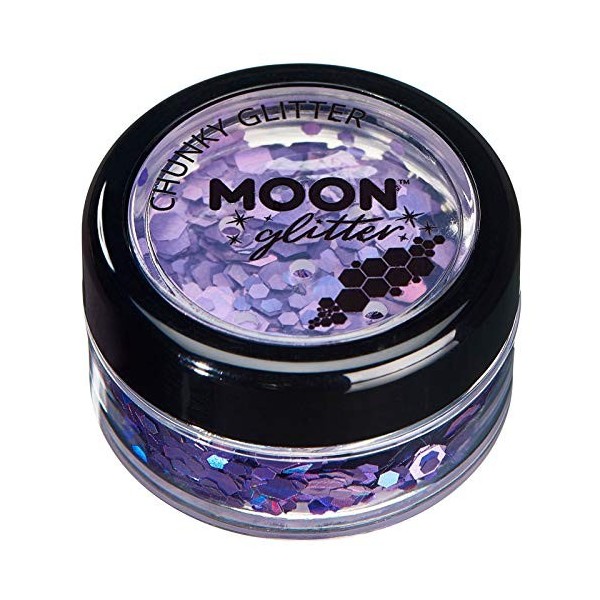 Paillettes holographiques rondes par Moon Glitter Paillette Lune – 100% de paillettes cosmétique pour le visage, le corps, 