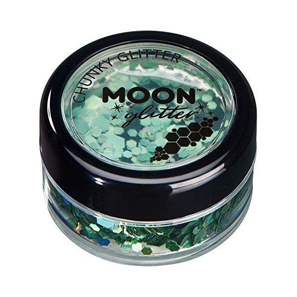 Paillettes holographiques rondes par Moon Glitter Paillette Lune – 100% de paillettes cosmétique pour le visage, le corps, 