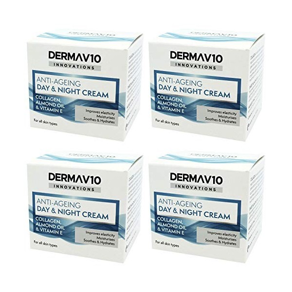Derma V10 Innovations Lot de 4 crèmes de jour et de nuit 200 ml