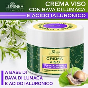 LUMINER® Crème Visage Anti-Rides 150 ml avec 70% de bave descargot et 100% dacide hyaluronique pur, fabriquée en Italie, fo