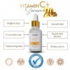 OOKI COSMETIC - Sérum Visage Vitamine C, Acide Hyaluronique, Vitamine E, Sérum éclaircissant Anti-âge Pour les Soins de la Pe