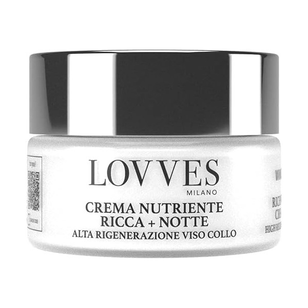 LOVVES Crème Visage Riche Nourrissante, Jour et Nuit, Haute Cosmétique Naturelle, Anti-Rides, Favorise la Production de Colla