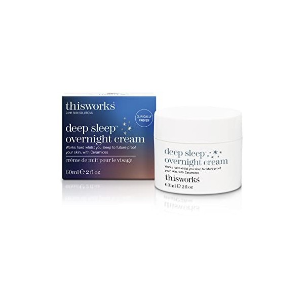 This Works Deep Sleep Crème de nuit 60 ml – Crème visage à lextrait darbre de soie persan, céramides et cuivre PCA pour fav