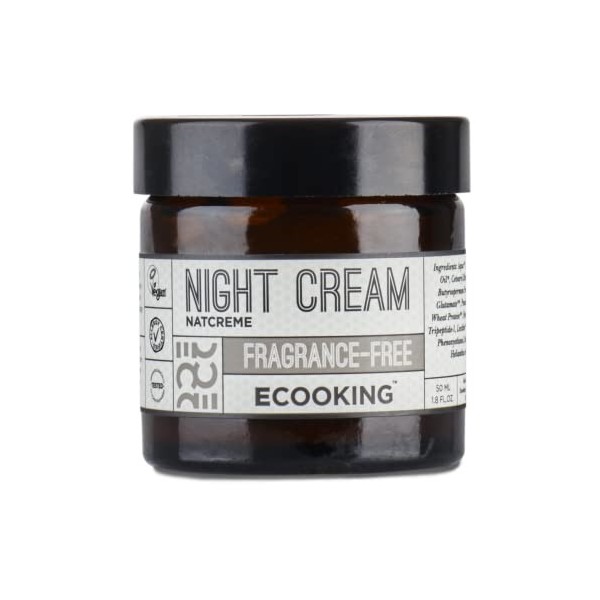 Ecooking Crème de nuit sans fragrance 50 ml : crème anti-âge pour peau lisse et jeune