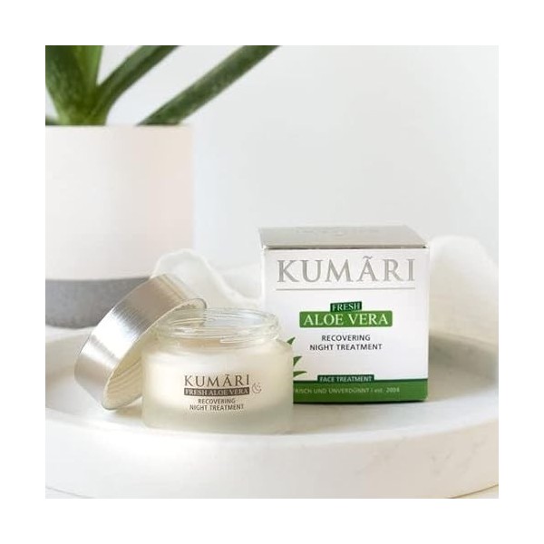 KUMÜRI Naturkosmetik – Recovering Night Treatment Crème de nuit à laloe vera, hyaluron & beurre de karité pour régénérer et 