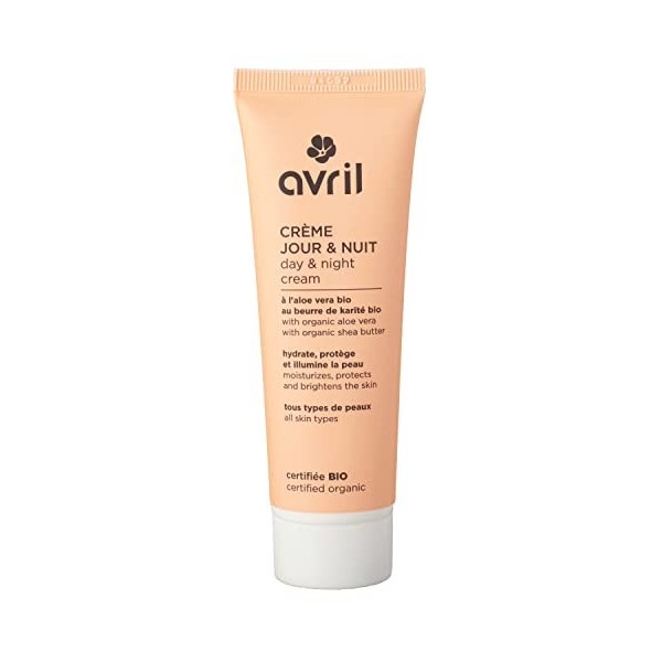 Avril - Crème Jour et Nuit Bio - Aloe Vera Bio & Beurre de Karité Bio - Tous Types de Peaux - 98% dOrigine Naturelle - Certi