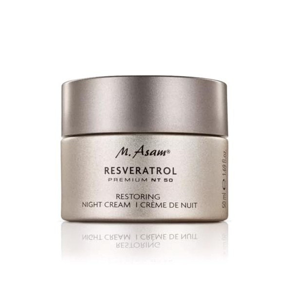 M. Asam RESVERATROL PREMIUM NT50 Crème de nuit régénérante 50 ml - Effet instantané en une nuit, peau reposée, lissée et ra