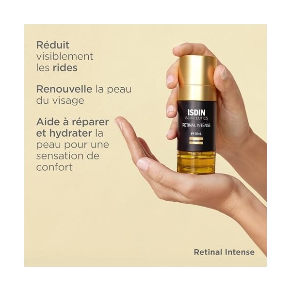 ISDIN Isdinceutics Retinal Intense - Sérum Biphasique de Nuit à base de Rétinaldéhyde Pour tous les Types de Peaux contre les