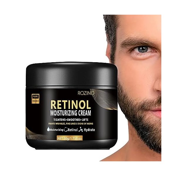 Crème au rétinol pour hommes,Crème raffermissante pour la peau nuit pour hommes | Produits soins pour peaux sèches et grasses