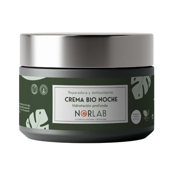 Crème faciale naturelle BIO Nuit 50 ml - 100% naturelle - synergie de 11 principes actifs naturels - ARNICA GENJIBRE CENTELLE