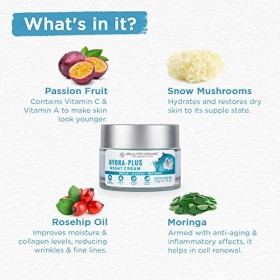 Bella Vita Gel-crème de nuit Bio Hydra Plus hydratant léger pour une peau nourrissante, hydratante, radieuse et jeune pour ho