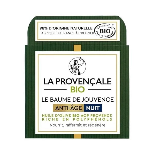 LA PROVENCALE BIO - Crème De Nuit Cosmosorg 50Ml - Soin intensif bio pour la peau du visage - Lot De 2