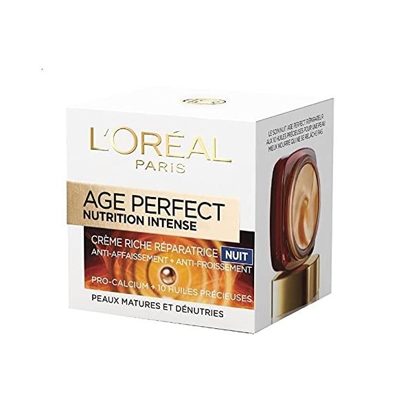 DERMO EXPERTISE Dermo Age Perfect Soin Aa Nutrition Intense Nuit 50Ml - Soin Visage Anti-Âge Intensif, Hydratation Profonde e