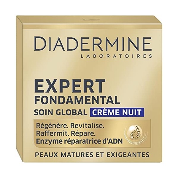 Crème de Nuit Anti-Âge Expert Fondamental - 50mL - Soin Visage Raffermissant et Hydratant - Pour une Peau Lumineuse et plus J