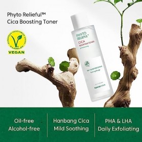 THANKYOU FARMER Phyto Relieful CICA Boosting Toner 200ml - Exfoliant liquide PHA+LHA pour le visage, toner coréen pour le vis