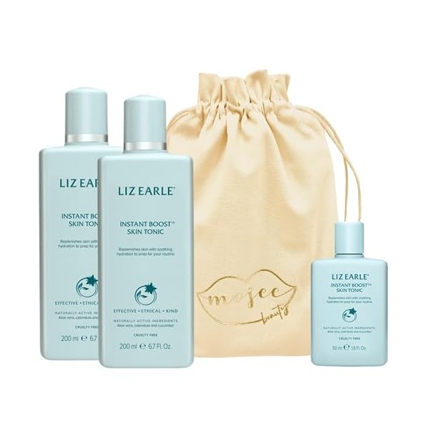 Mojee Beauty Le lot comprend 2 toniques Liz Earle Instant Boost de 200 ml, 1 toner Liz Earle Instant Boost de 50 ml en format