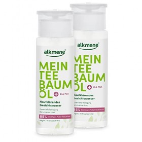 alkmene Mon huile darbre à thé pour le visage 2 x 150 ml Réduction des boutons 85 % confirmée Huile darbre à thé naturelle,